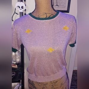 Pink and Green Women's Quirky Unique Sweater